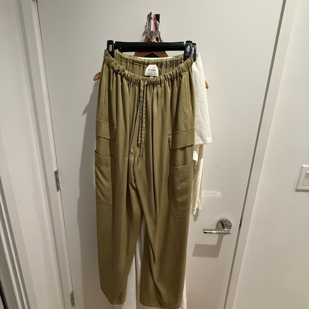 Reformation Khaki Wide Leg Pants - Picture 2 of 3
